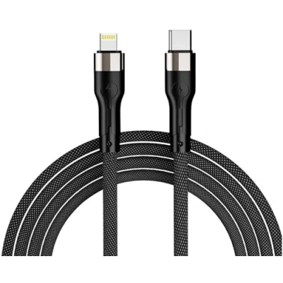 Abbildung von Callstel Handy Ladekabel Typ C: Magnetisches Daten &amp; 8 PIN auf USB C, PD, QC 4.0, 27 W (Apple iPphone Ladekabel, Kabel Textil, iPhone)