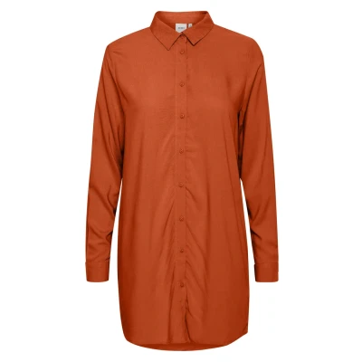 Abbildung von ICHI Ihmain Hemdbluse, Damen, Größe: 34, Pureed pumpkin