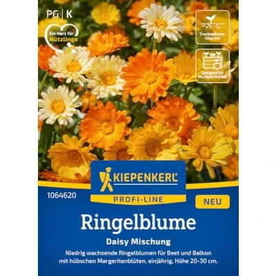 Abbildung von Kiepenkerl Profi Line Ringelblumensamen Daisy Mischung 1064620 Niedrig wachsende Ringelblumenpflanzen für Beet und Balkon Wildblumensamen, Blumenwiese