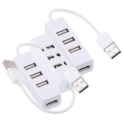 Abbildung von Xystec Mini USB Hub: 3er Set superkompakte 2.0 Hubs mit 4 Ports, bis 480 Mbit/s (USB Hub Verteiler, für Tablet, Mehrfachstecker)