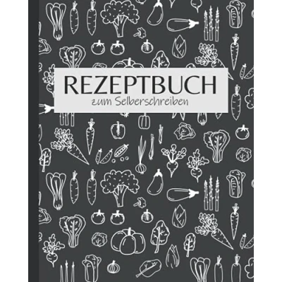 Abbildung von Rezeptbuch zum Selberschreiben: leeres DIY Kochbuch selbst gestalten (schwarze Edition)