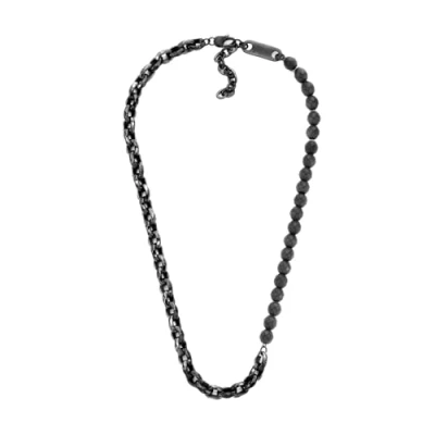 Abbildung von Armani Exchange Herren Gunmetal Edelstahl Halskette, AXG0150060