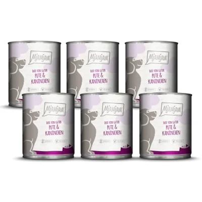 Abbildung von MjAMjAM Premium Nassfutter für Hunde DUO von guter Pute &amp; Kaninchen, 6er Pack (6 x 800g), getreidefrei mit extra viel Fleisch