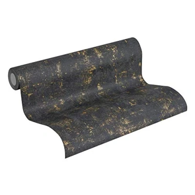 Abbildung von A.S. Création Strukturtapete Blooming, Vintagetapete, schwarz, gold