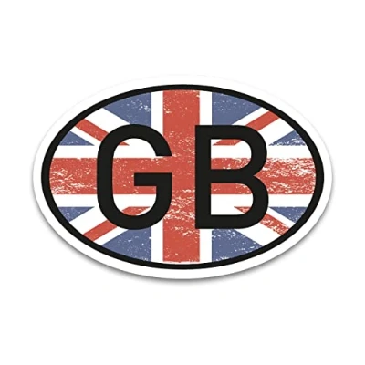 Abbildung von GB Aufkleber Länderkennzeichen Großbritannien Flagge Sticker 17,5 x 11,5 cm DIN genormt PKW LKW Wohnmobil Moped Motorrad Auto kfz722