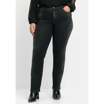 Abbildung von Sheego Jeans Slim Fit, Damen, Größe: 40, Black denim