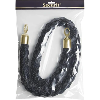 Abbildung von Securit Absperrsystem Classic Seil, schwarz/Gold, Edelstahl, 10.5_UK_junior