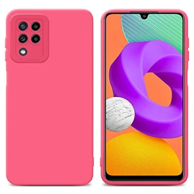 Abbildung von Cadorabo Hülle kompatibel mit Samsung Galaxy M22 M32 4G Schutzhülle TPU Silikon Case Liquid Design Kameraschutz Slim Kratzfest Weiche Gummi Rundumschutz für in Rot