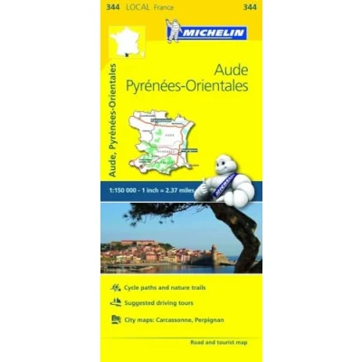 Abbildung von Aude, Pyrenees Orientales Michelin Local Map 344: (Mapas Michelin)