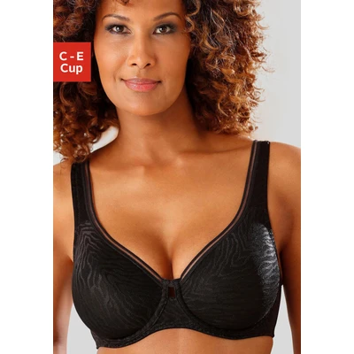 Abbildung von Lascana Minimizer BH Bügel BH, Damen, Größe: 85D, Schwarz