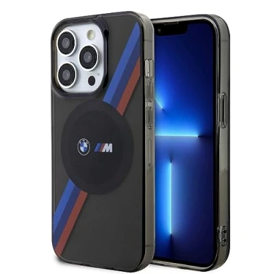 Abbildung von BMW BMHMP14XHDTK hülle für iPhone 14 Pro Max 6,7&quot; grau hardcase Tricolor Stripes