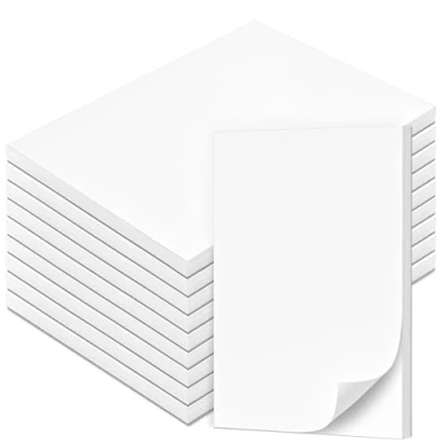 Abbildung von Fantastino® A6 Notizblock blanko 10 Stück, 500 Blatt (50 pro Block) 90 g/m² Premium Papier. Notizblöcke klein, Schreibblock, mini Notizzettel abreißbar für Büro, Haushalt, Schule, Uni