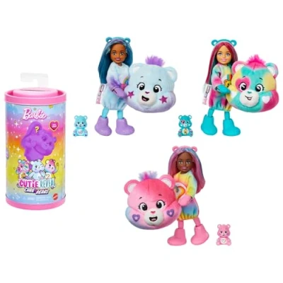 Abbildung von Barbie Cutie Reveal Glücksbärchis kleine Chelsea Puppe und Zubehör, Serie 2 mit Plüschkostüm 6 Überraschungen, einschließlich Farbwechsel (Stile können abweichen), JGH75