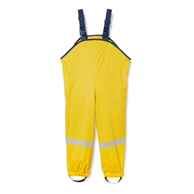 Abbildung von Playshoes Matschhose Regenlatzhose Ungefüttert Unisex Kinder Wind und wasserdichte Regenhose Regenbekleidung, gelb, 116