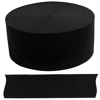 Abbildung von AERZETIX C67545 Flaches geflochtenes Gummiband 10 Meter Breite 45 mm Polyester + Latex Farbe schwarz