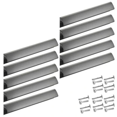 Abbildung von SOTECH 10 Stück Möbelgriffe Blackline ELEGANCE Aluminium BA 160 mm schwarz matt eloxiert L: 180 Griffleiste deckt alte Bohrlöcher ab