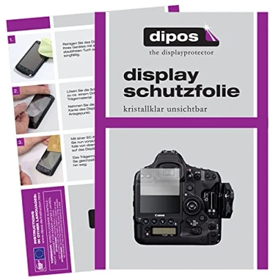 Abbildung von dipos I Schutzfolie kompatibel mit Canon EOS 1DX Mark II Displayschutz Folie klar