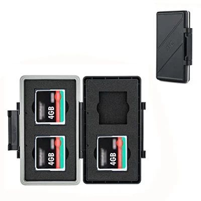 Abbildung von JJC Speicherkarten Etui CF Schutzbox Aufbewahrung für 4 (Compact Flash), Wasserdicht Speicherkartenetui Tasche Tragetasche Karten Case Box Kamera Memory Card