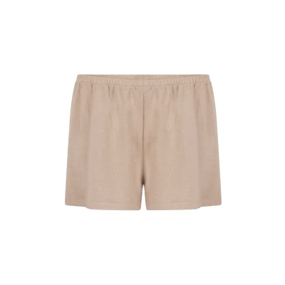 Abbildung von Hunkemöller Pyjamashorts aus aufgerautem Jersey Beige