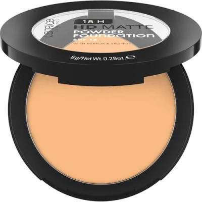 Abbildung von Catrice 18H HD Matte Powder Foundation, Nr. 040W, Nude, langanhaltend, mattierend, matt, für unreine Haut, vegan, ölfrei, UVA und UVB Filter + SPF 15, ohne Parfüm, 1er Pack (8g)