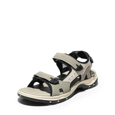 Abbildung von DREAM PAIRS Outdoor Sandalen mit verstellbarem Klettverschluss, gepolstertem EVA Fußbett, rutschfester Gummisohle &amp; wasserabweisend für Strand,Size 40.5,Beige,SDSA2401W