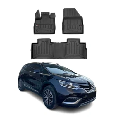 Abbildung von Fußmatten Gummimatten kompatibel mit Renault Espace V 2015 2020 OMAC Premium 3D Schwarz TPE Gummi