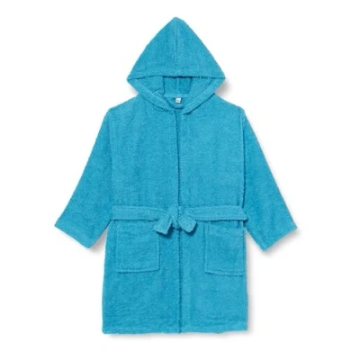 Abbildung von Playshoes Unisex Kinder Frottee Bademantel Morgenmantel, türkis, 98/104
