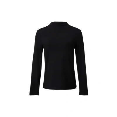 Abbildung von comma casual identity MIT Stehkragen Langarmshirt, Damen, Größe: 40, Schwarz