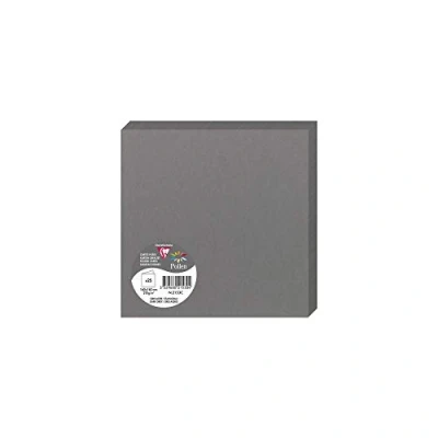 Abbildung von Clairefontaine 2153C Packung (mit 25 Doppelkarten Pollen, Gefaltet, 160 x 160mm) 210g, Dunkelgrau