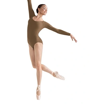 Abbildung von Bloch Dance Damen Lepsi Microlux Langarm Trikot, Mandelfarben, Größe S