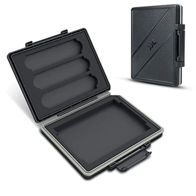 Abbildung von JJC Speicherkarten Etui Tasche Aufbewahrung für 2,5 Zoll interne Solid State Drive x1 + NVMe M.2 2280/2260/2242/2240/2230 (SSD) x3, Wasserdicht Speicherkartenetui Schutzbox