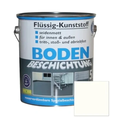 Abbildung von Dynamic24 Flüssig Kunststoff 5L Bodenbeschichtung 50m² Betonfarbe Beton Beschichtung Boden Estrich Farbe Halle Estrichfarbe Bodenfarbe für innen und außen Keller Terrasse Kellerboden Eisweiß