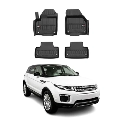 Abbildung von OMAC Gummi Fußmatten kompatibel mit Range Rover Evoque 2011 2019 Premium TPE Automatten
