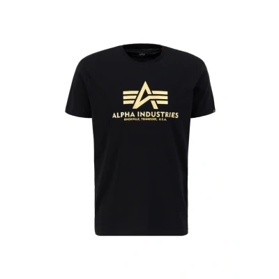 Abbildung von Alpha Industries Tshirt print, Größe: Small, Black gold