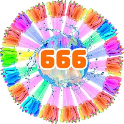 Abbildung von TFSZE 666 Stück Wasserbomben Selbstschließend,Wasserbombens,Wasserbomben Mehrweg,Farbige Wasserballon Set,Water Balloons,Biologisch Abbaubare Cluster Wasserballons Für Wasser Spiele