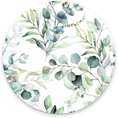 Abbildung von JIMOWANG Grass Leaves Mouse Pad for Desk with Non Slip Rubber Base Office Computer Round Mousepad Mat Home Accessories