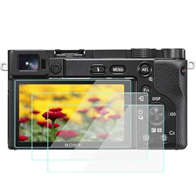 Abbildung von a6600 Displayschutzfolie kompatibel für Sony Alpha a6400 a6300 A6100 a6000, Komet aus gehärtetem Glas Touchscreen (3 Stück)