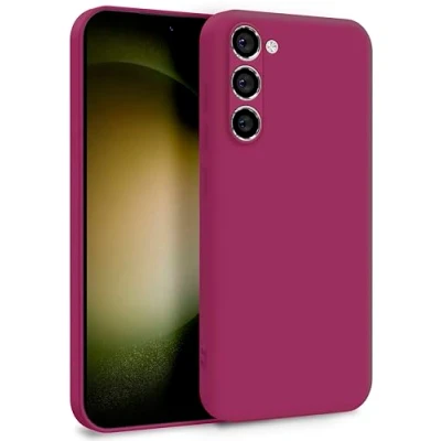 Abbildung von MyGadget Hülle für Samsung Galaxy S23 Zweilagige Handyhülle mit Kameraschutz Cover Innenfutter &amp; Silikon außen Wein Rot