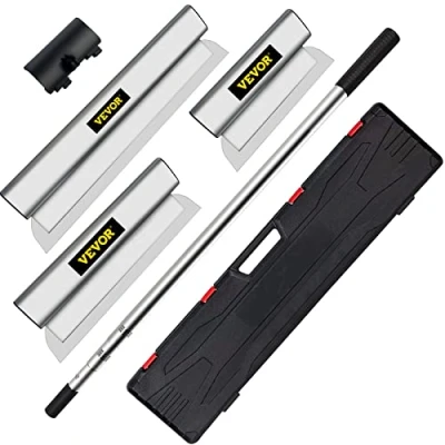 Abbildung von VEVOR Dekorspachtel Set 25 cm / 60 cm/ 80 Breitspachtel, 0,89 2 m Klingenlänge Trockenbau Flächenspachtel, 0,5 mm Klingenstärke Fassadenspachtel aus Edelstahl, ergonomischer Griff Gipserspachtel