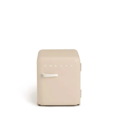Abbildung von CREATE / Retro FRIDGE 50 OFF WHITE/Kühlschrank in Sand, Griff Cremeweiß 85W, Minibar, eine Regalfläche, Design, 50cm, zwei Ablagen, 48L Fassungsvermögen, energiesparend, 50x44x49,8cm