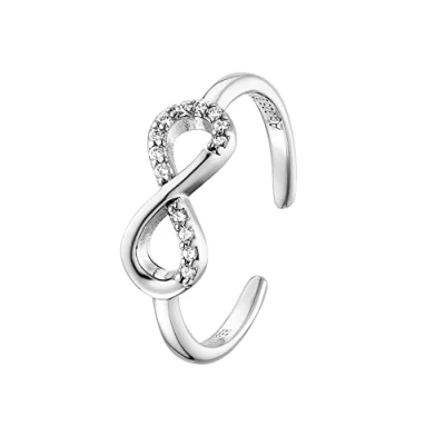 Abbildung von Engelsrufer Damen Ring INFINITY aus Sterlingsilber mit Zirkonia in der Farbe Silber, Größenverstellbar, ERR ZI