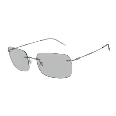 Abbildung von Giorgio Armani Unisex Sonnenbrille, Größe: 58, Matte gunmetal/light grey