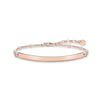 Abbildung von Thomas Sabo Damen Armband Love Bridge 925 Sterling Silber 750 rosegold vergoldet Zirkonia weiß Länge von 16 bis 19.5 cm Brücke 5.4 LBA0040 416 14 L19,5v