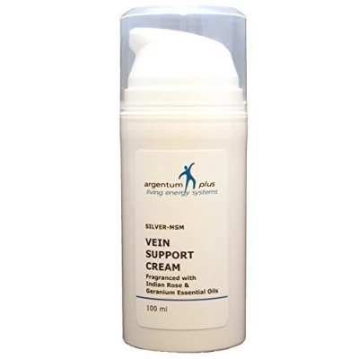 Abbildung von Silber MSM Venen Support Crème mit essentiellen Ölen von Palmarosaöl und Geranium 120 ml