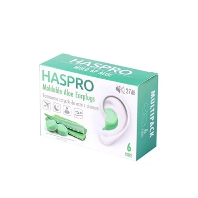Abbildung von HASPRO MOLD 6P Aloe Ohrstöpsel formbares Silikon, angereichert mit Vera für Komfort, feuchtigkeitsspendende und antibakterielle Eigenschaften wasserdicht, wiederverwendbar Schwimmen,