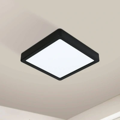 Abbildung von Eglo 900109 LED Badezimmer Deckenleuchte FUEVA Z schwarz L:21 B:21 H:2.8cm dimmbar IP44 2700 6500K mit Connect Funktion