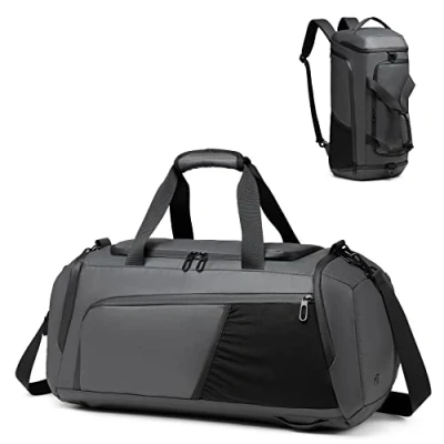 Abbildung von Sporttasche Herren Reisetasche 40L Sporttaschen mit Schuhfach Nassfach Wasserdicht Trainingstasche Rucksack Weekender Travel Gym Tasche Duffle Bag Fitnesstasche für Damen (Grau)