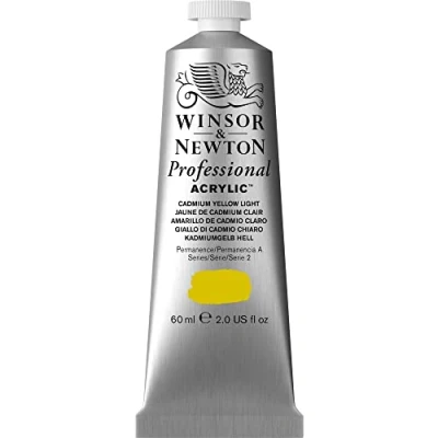 Abbildung von Winsor &amp; Newton 8840462 Professional Acrylfarbe in Künstlerqualität, hohe Farbbrillanz Deckkraft, Archivqualität, 60ml Tube Kadmiumgelb Hell