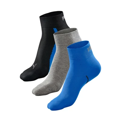 Abbildung von Puma 3P Lifestyle Quarter Socks Schwarz/Blau Gr 39/42