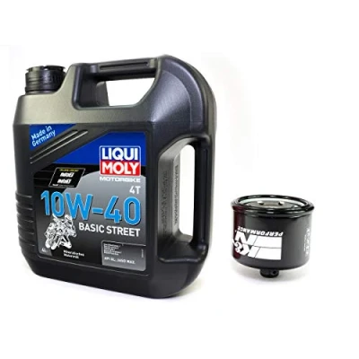 Abbildung von Motoröl Set mineralisch 10W40 4 Liter + Ölfilter KN147 für Kymco Yamaha MXU 500 Xciting UXV FZS 600 XP 530 XVS 1300 YFM 700